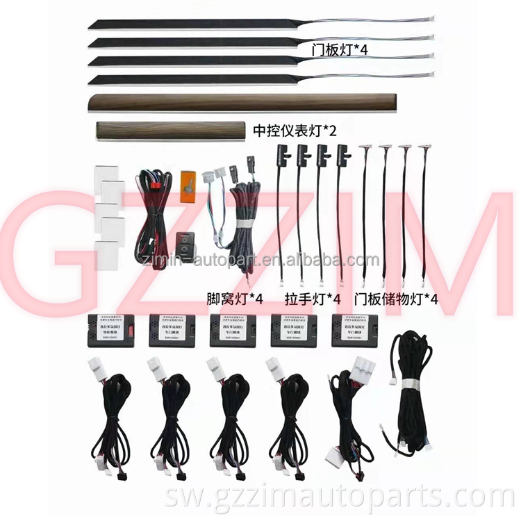 Vifaa Ambient Mwanga Mahogany Mambo ya Ndani ya Mlango Mwanga Mwanga kwa Prado FJ150 2018